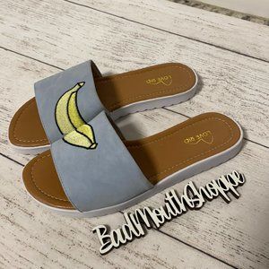 *Love Rio Banana Fruit Mule Slide Platform Sandals